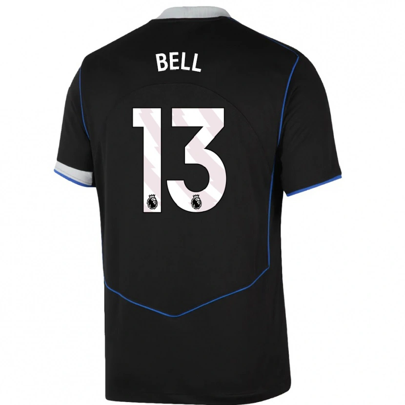 Danxen Uomo Maglia Toby Bell #13 Nero Blu Argento Kit Gara Third 2025/26 Maglietta