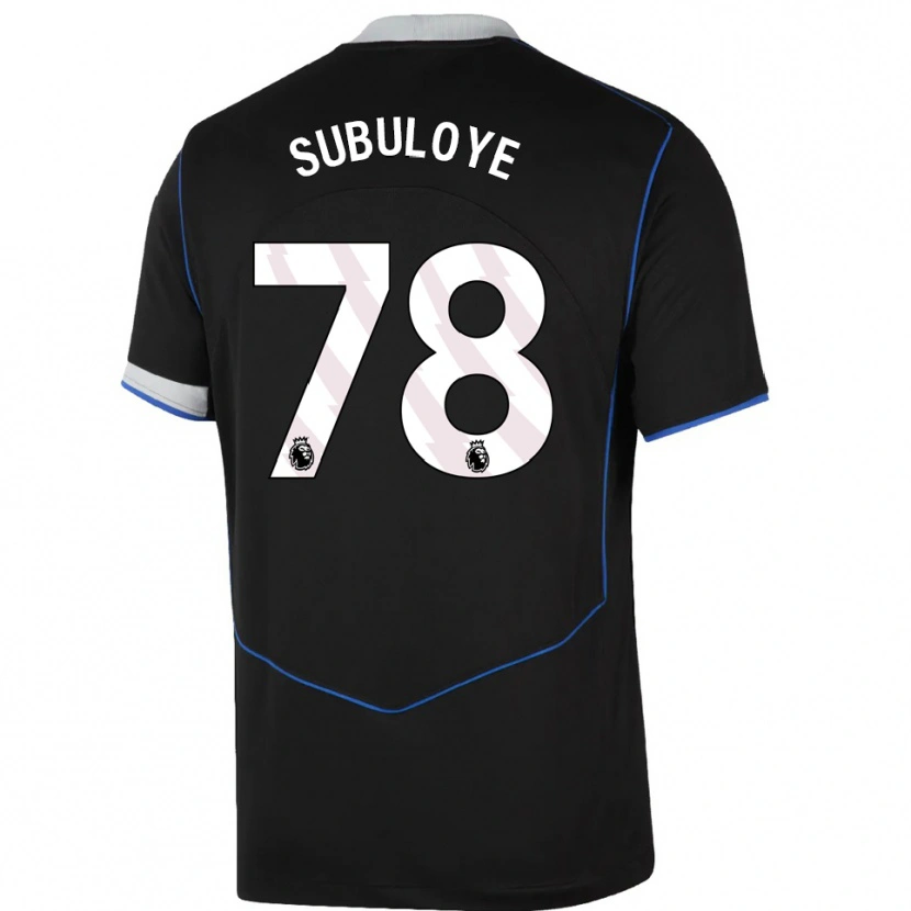 Danxen Uomo Maglia Olutayo Subuloye #78 Nero Blu Argento Kit Gara Third 2025/26 Maglietta
