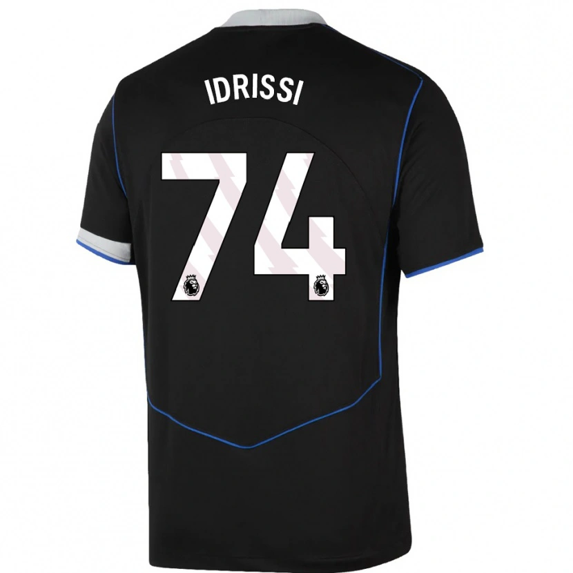 Danxen Uomo Maglia Yahya Idrissi #74 Nero Blu Argento Kit Gara Third 2025/26 Maglietta