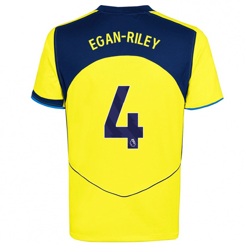 Danxen Uomo Maglia Roman Egan-Riley #4 Giallo Navy Kit Gara Third 2025/26 Maglietta