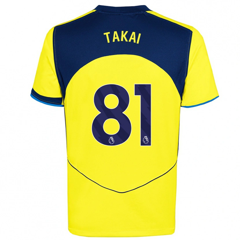 Danxen Uomo Maglia Kota Takai #81 Giallo Navy Kit Gara Third 2025/26 Maglietta