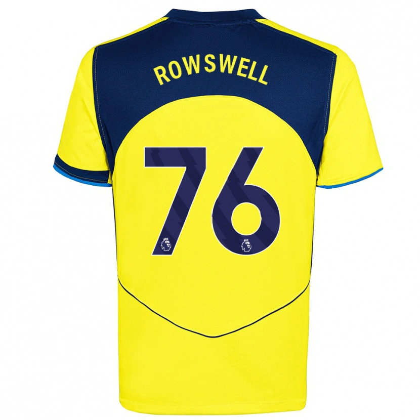 Danxen Uomo Maglia James Rowswell #76 Giallo Navy Kit Gara Third 2025/26 Maglietta