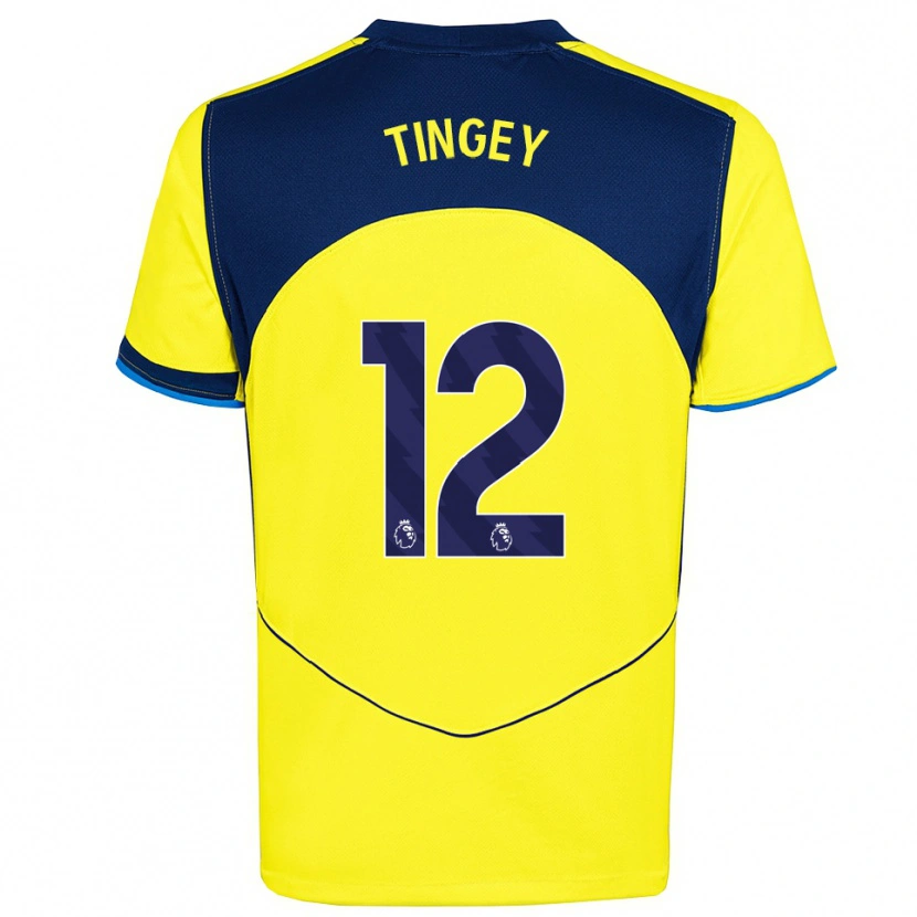 Danxen Uomo Maglia Tyler Tingey #12 Giallo Navy Kit Gara Third 2025/26 Maglietta