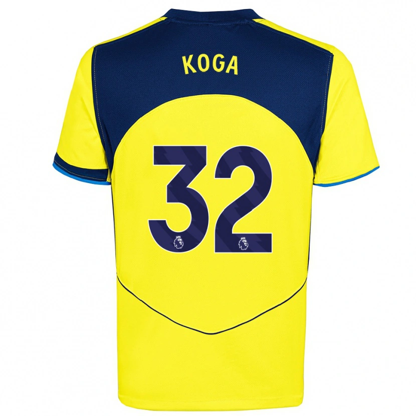 Danxen Uomo Maglia Tōko Koga #32 Giallo Navy Kit Gara Third 2025/26 Maglietta