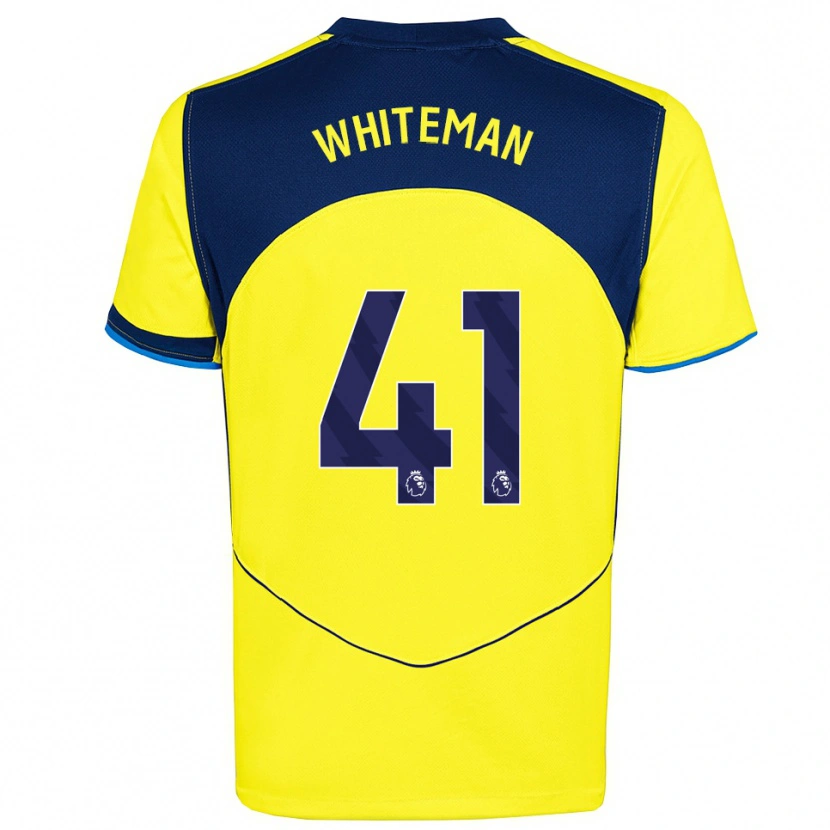 Danxen Uomo Maglia Alfie Whiteman #41 Giallo Navy Kit Gara Third 2025/26 Maglietta