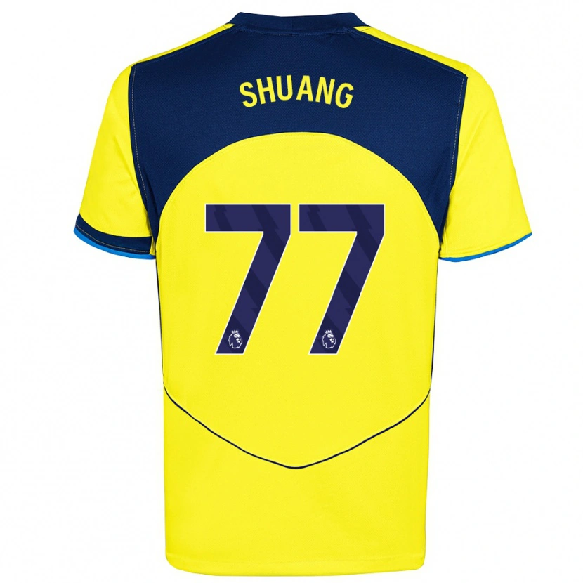 Danxen Uomo Maglia Wang Shuang #77 Giallo Navy Kit Gara Third 2025/26 Maglietta