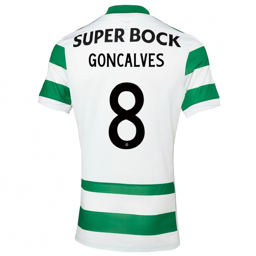 Danxen Donna Maglia Pedro Gonçalves #8 Verde Bianco Kit Gara Home 2025/26 Maglietta