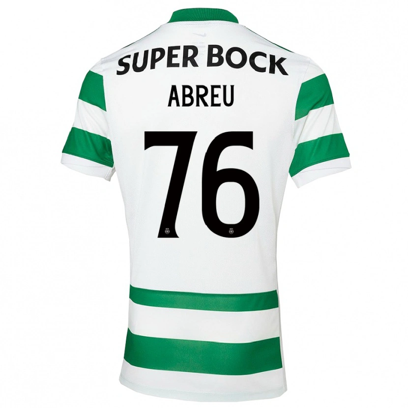 Danxen Donna Maglia Diogo Abreu #76 Verde Bianco Kit Gara Home 2025/26 Maglietta