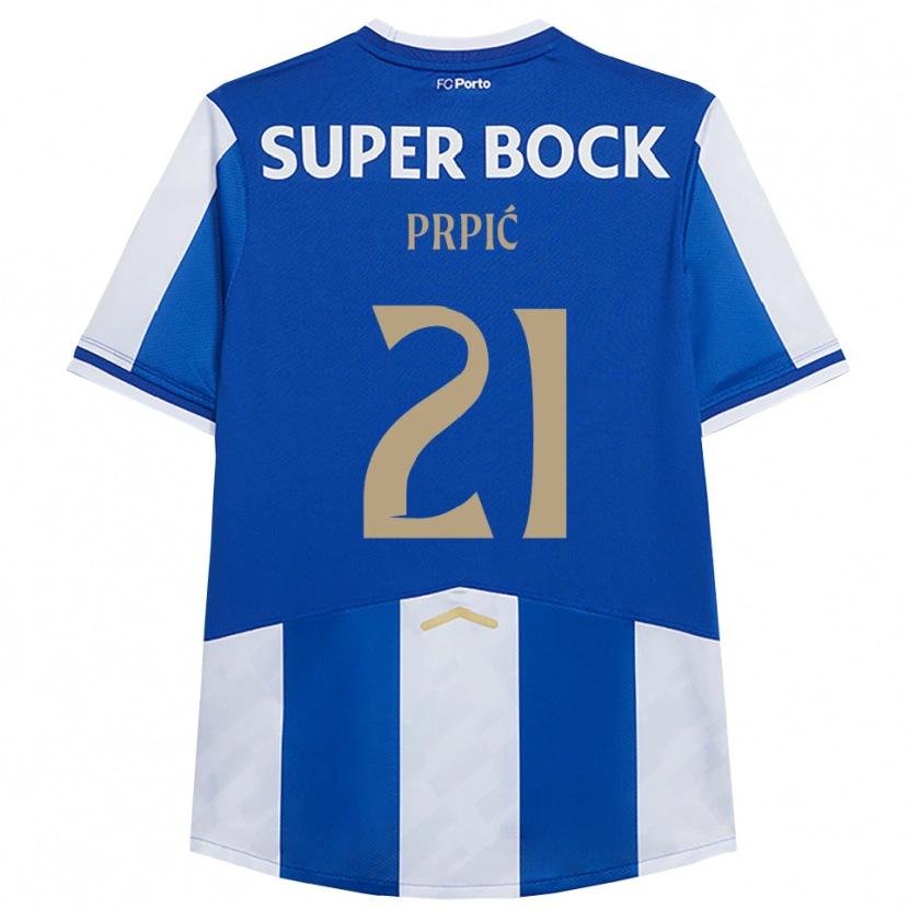 Danxen Donna Maglia Dominik Prpić #21 Blu Bianco Kit Gara Home 2025/26 Maglietta