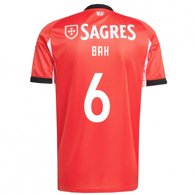 Danxen Donna Maglia Alexander Bah #6 Rosso Bianco Kit Gara Home 2025/26 Maglietta