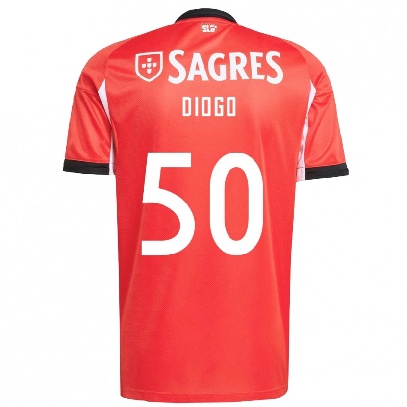 Danxen Donna Maglia Diogo Ferreira #50 Rosso Bianco Kit Gara Home 2025/26 Maglietta