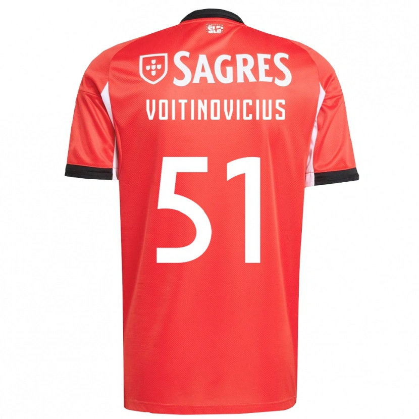 Danxen Donna Maglia Arnas Voitinovičius #51 Rosso Bianco Kit Gara Home 2025/26 Maglietta