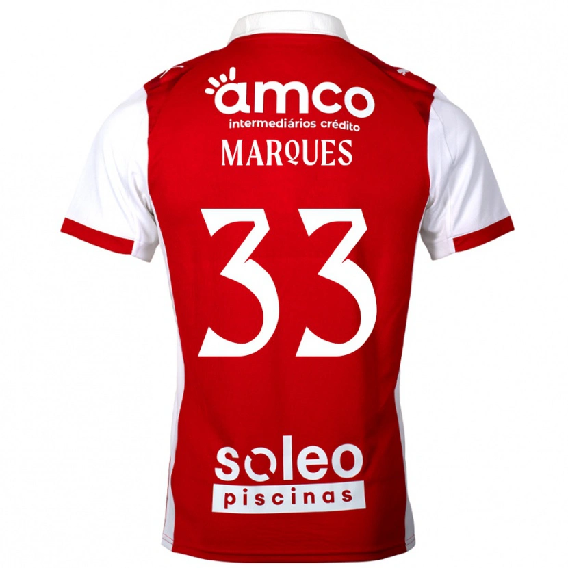 Danxen Donna Maglia João Marques #33 Rosso Bianco Kit Gara Home 2025/26 Maglietta