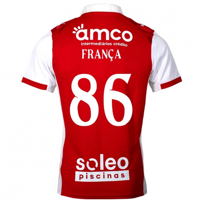 Danxen Donna Maglia Francisco França #86 Rosso Bianco Kit Gara Home 2025/26 Maglietta