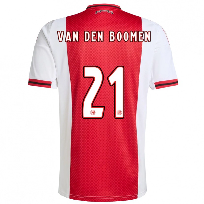 Danxen Donna Maglia Branco Van Den Boomen #21 Rosso Bianco Kit Gara Home 2025/26 Maglietta