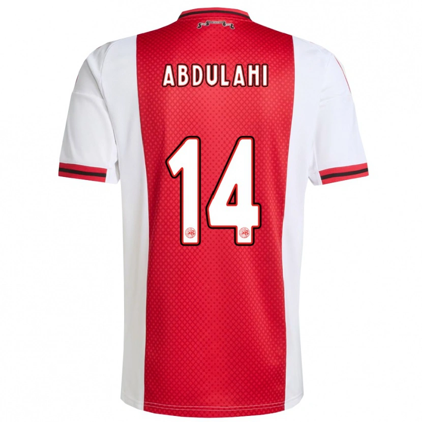Danxen Donna Maglia Liban Abdulahi #14 Rosso Bianco Kit Gara Home 2025/26 Maglietta