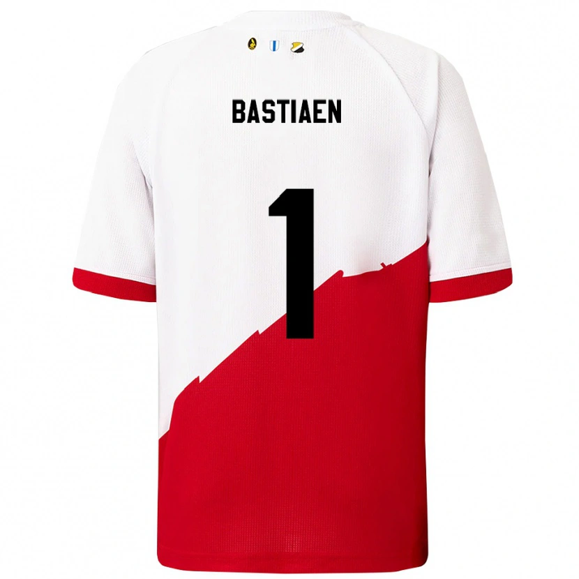 Danxen Donna Maglia Femke Bastiaen #1 Bianco Rosso Kit Gara Home 2025/26 Maglietta