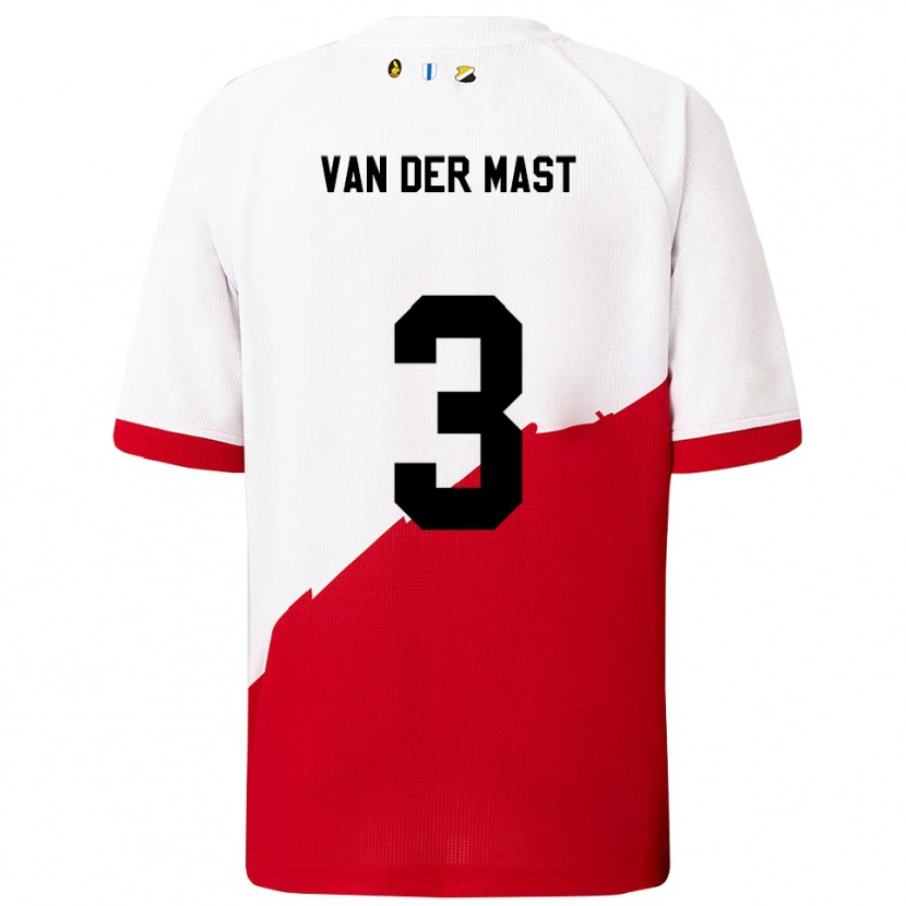 Danxen Donna Maglia Hylke Van Der Mast #3 Bianco Rosso Kit Gara Home 2025/26 Maglietta