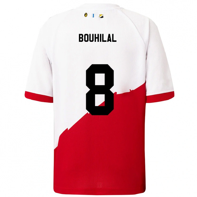 Danxen Donna Maglia Mohammed Bouhilal #8 Bianco Rosso Kit Gara Home 2025/26 Maglietta