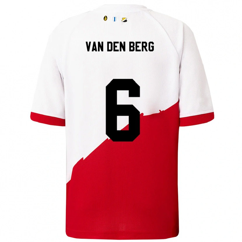 Danxen Donna Maglia Davy Van Den Berg #6 Bianco Rosso Kit Gara Home 2025/26 Maglietta
