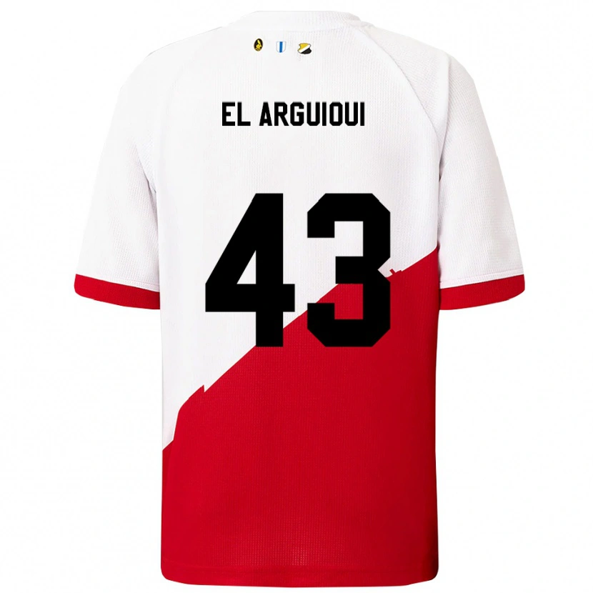 Danxen Donna Maglia Rafik El Arguioui #43 Bianco Rosso Kit Gara Home 2025/26 Maglietta