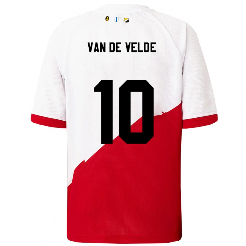 Danxen Donna Maglia Senne Van De Velde #10 Bianco Rosso Kit Gara Home 2025/26 Maglietta
