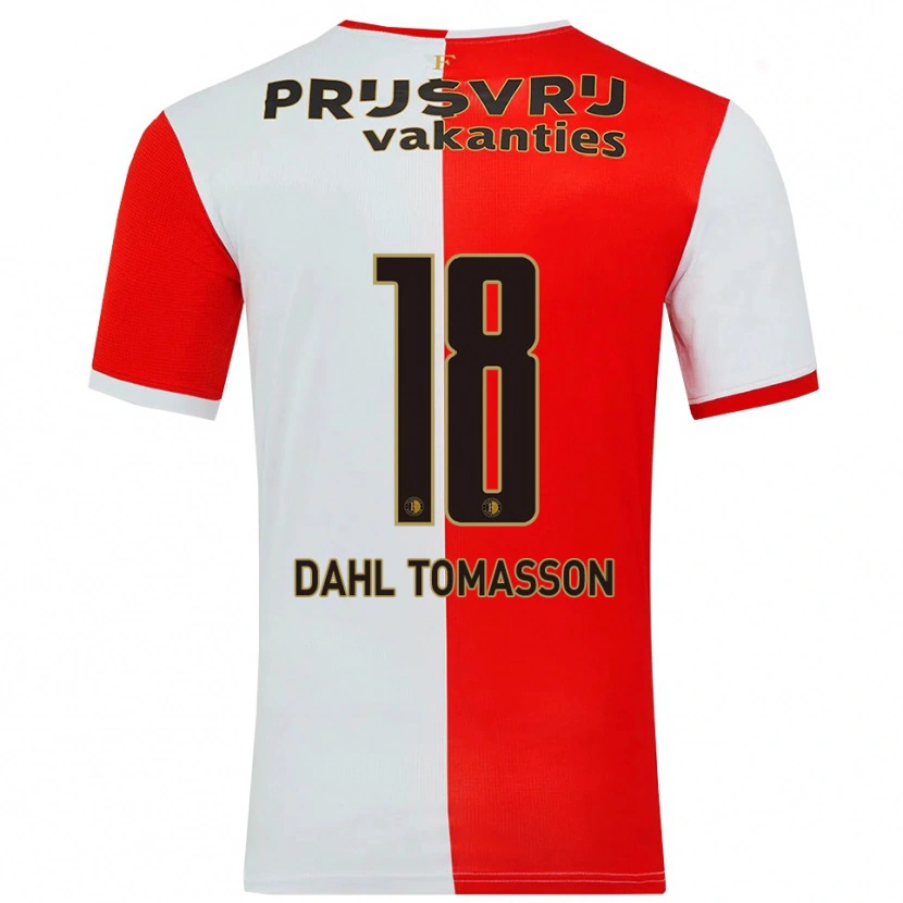 Danxen Donna Maglia Luca Dahl Tomasson #18 Rosso Bianco Kit Gara Home 2025/26 Maglietta