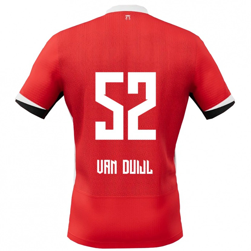 Danxen Donna Maglia Billy Van Duijl #52 Rosso Bianco Kit Gara Home 2025/26 Maglietta