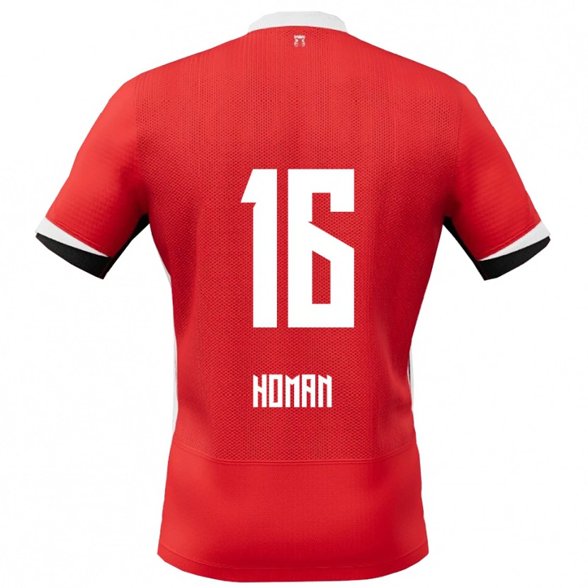 Danxen Donna Maglia Nick Homan #16 Rosso Bianco Kit Gara Home 2025/26 Maglietta
