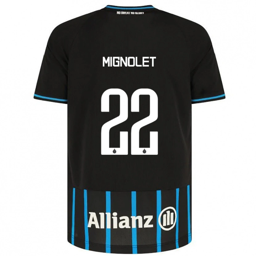 Danxen Donna Maglia Simon Mignolet #22 Nero Blu Kit Gara Home 2025/26 Maglietta