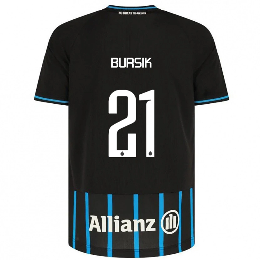 Danxen Donna Maglia Josef Bursik #21 Nero Blu Kit Gara Home 2025/26 Maglietta