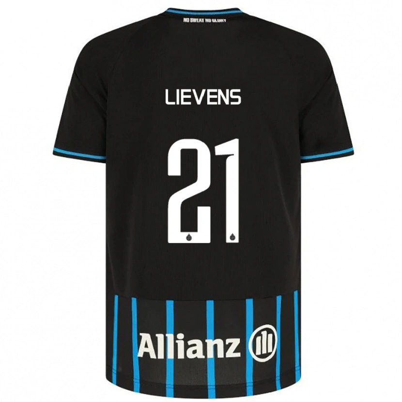 Danxen Donna Maglia Caitlin Lievens #21 Nero Blu Kit Gara Home 2025/26 Maglietta