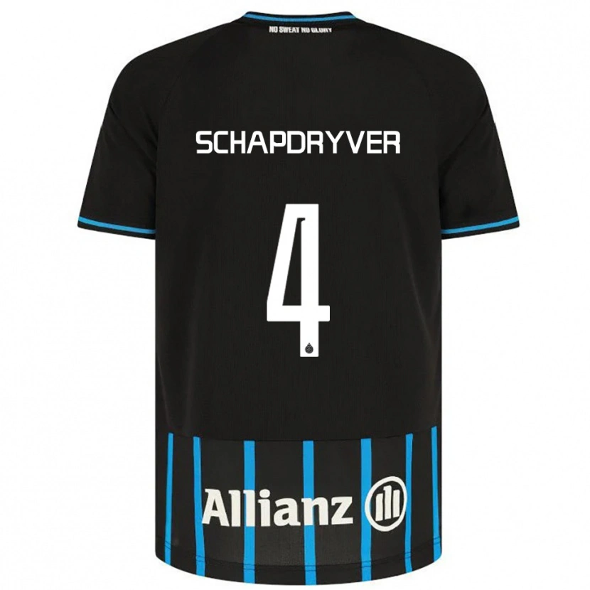 Danxen Donna Maglia Emely Schapdryver #4 Nero Blu Kit Gara Home 2025/26 Maglietta