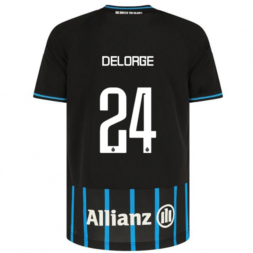 Danxen Donna Maglia Lucas Delorge #24 Nero Blu Kit Gara Home 2025/26 Maglietta