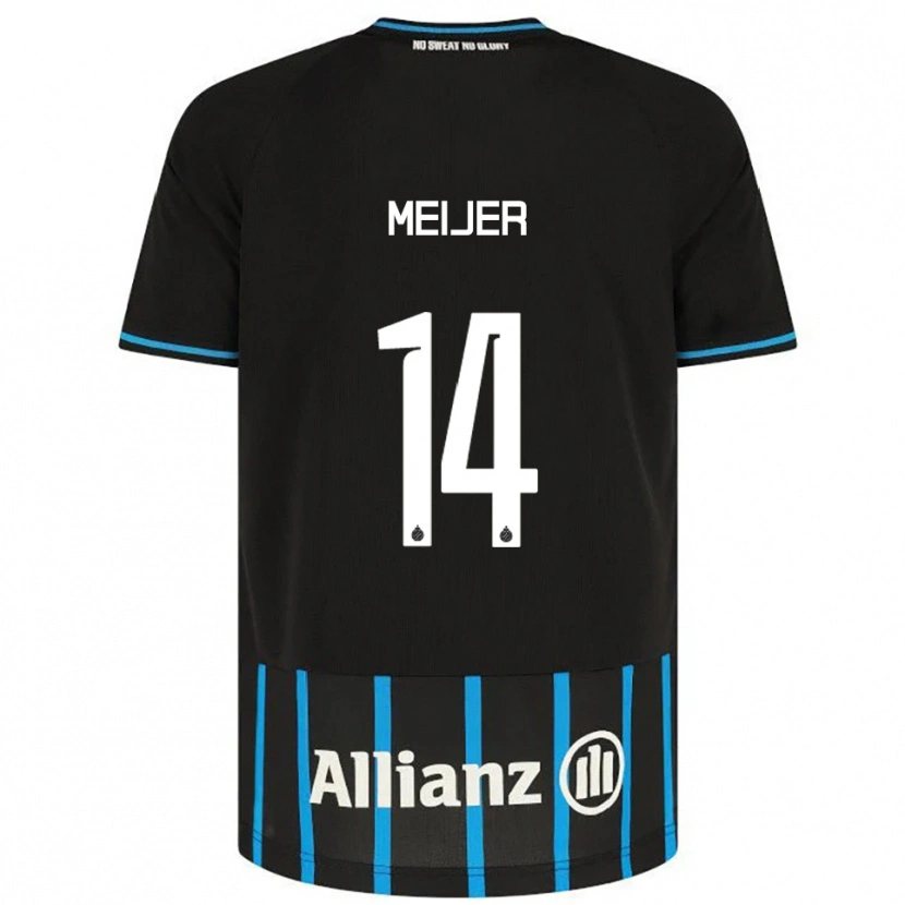 Danxen Donna Maglia Bjorn Meijer #14 Nero Blu Kit Gara Home 2025/26 Maglietta