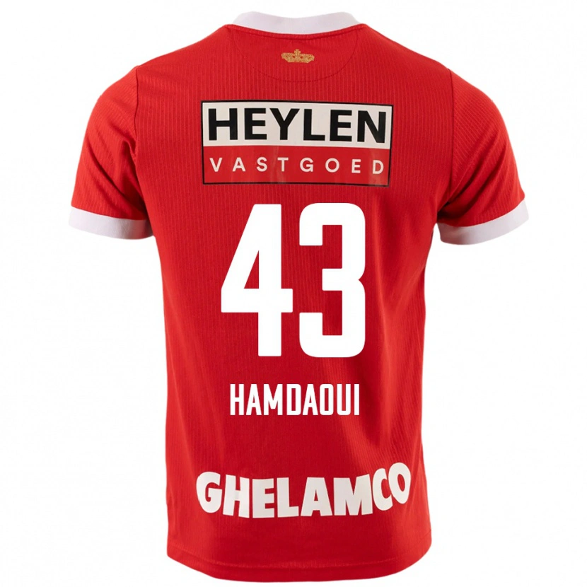 Danxen Donna Maglia Youssef Hamdaoui #43 Rosso Bianco Kit Gara Home 2025/26 Maglietta