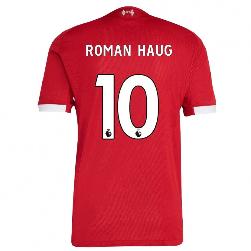 Danxen Donna Maglia Sophie Román Haug #10 Rosso Bianco Kit Gara Home 2025/26 Maglietta