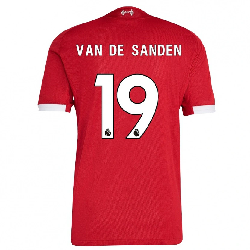 Danxen Donna Maglia Shanice Van De Sanden #19 Rosso Bianco Kit Gara Home 2025/26 Maglietta