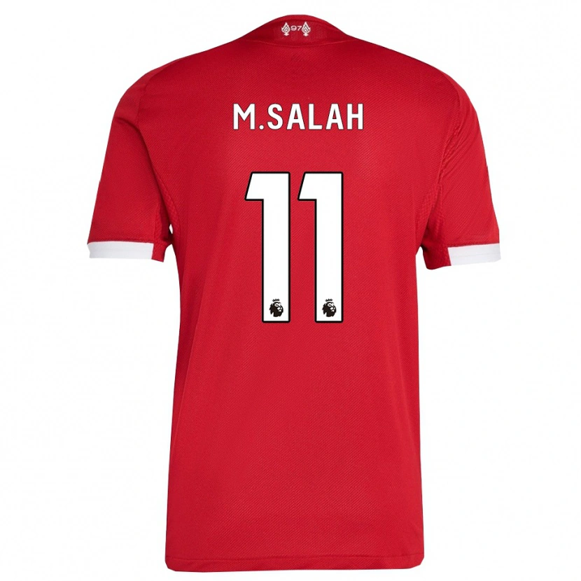 Danxen Donna Maglia Mohamed Salah #11 Rosso Bianco Kit Gara Home 2025/26 Maglietta