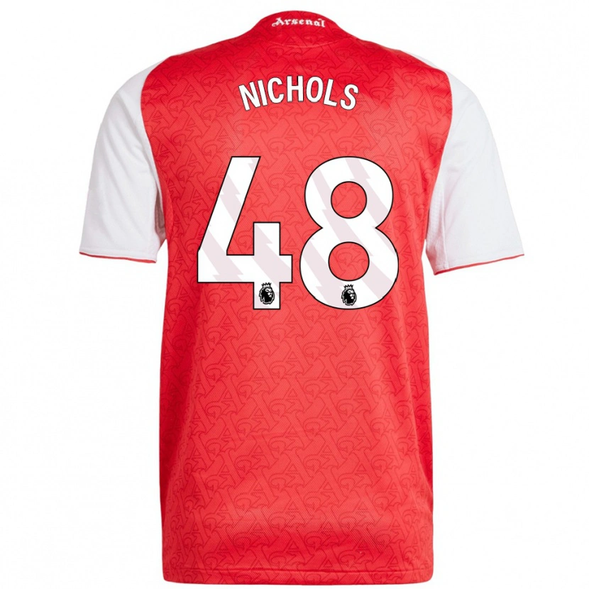 Danxen Donna Maglia Josh Nichols #48 Rosso Bianco Kit Gara Home 2025/26 Maglietta