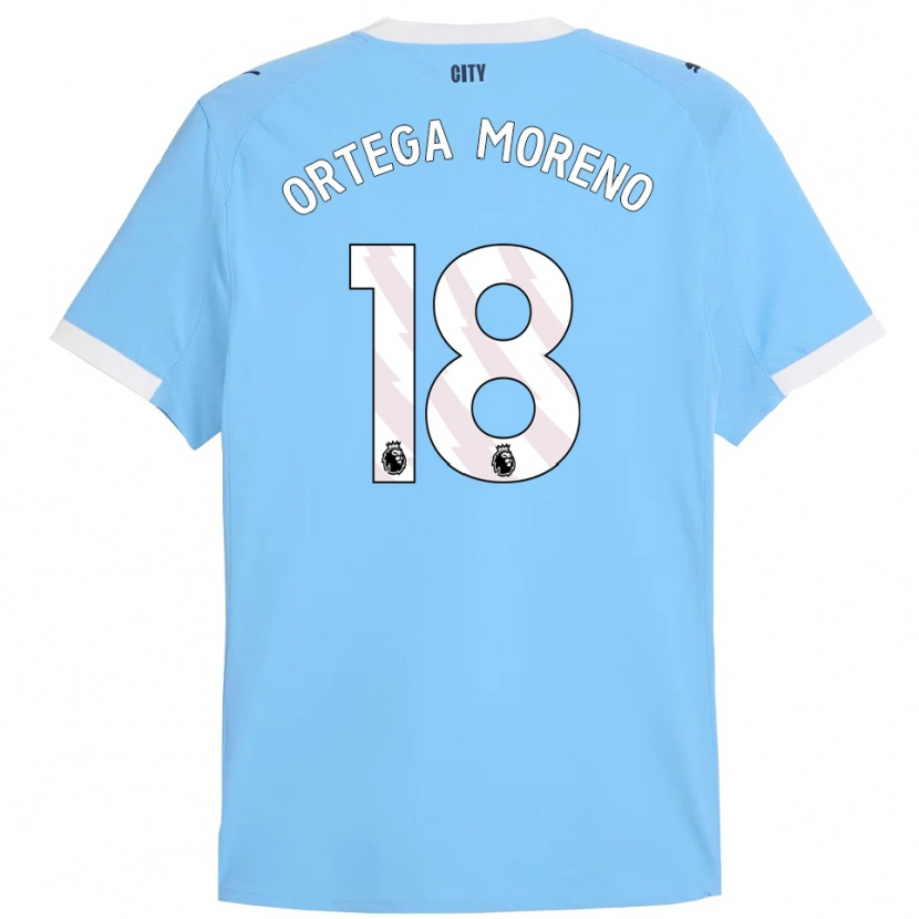 Danxen Donna Maglia Stefan Ortega #18 Azzurro Bianco Kit Gara Home 2025/26 Maglietta