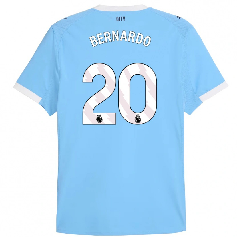 Danxen Donna Maglia Bernardo Silva #20 Azzurro Bianco Kit Gara Home 2025/26 Maglietta