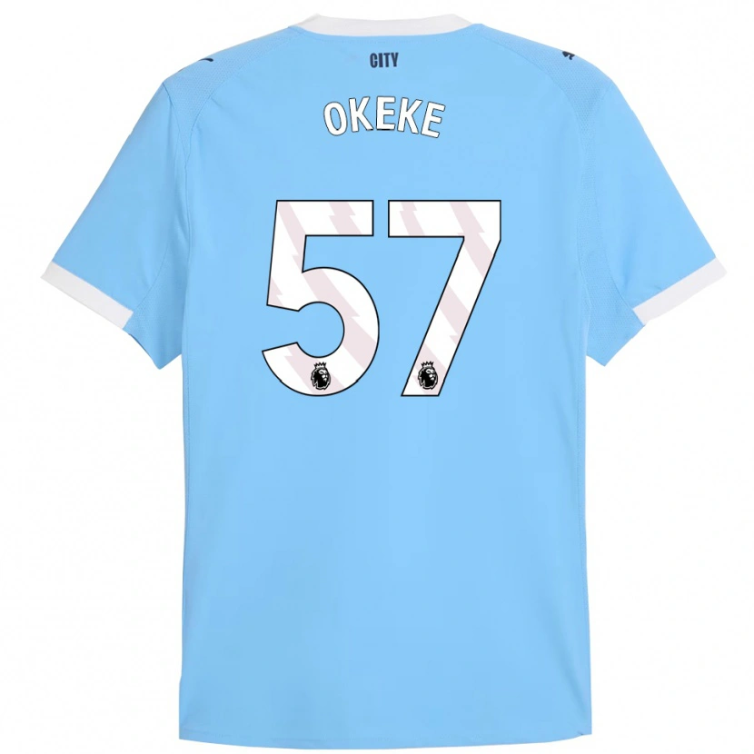 Danxen Donna Maglia Michael Okeke #57 Azzurro Bianco Kit Gara Home 2025/26 Maglietta