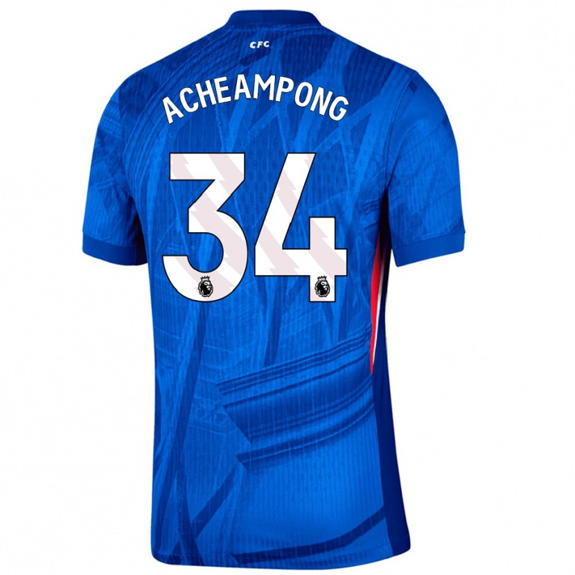 Danxen Donna Maglia Josh Acheampong #34 Blu Bianco Kit Gara Home 2025/26 Maglietta