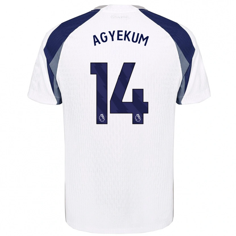 Danxen Donna Maglia Ezra Agyekum #14 Bianco Navy Kit Gara Home 2025/26 Maglietta