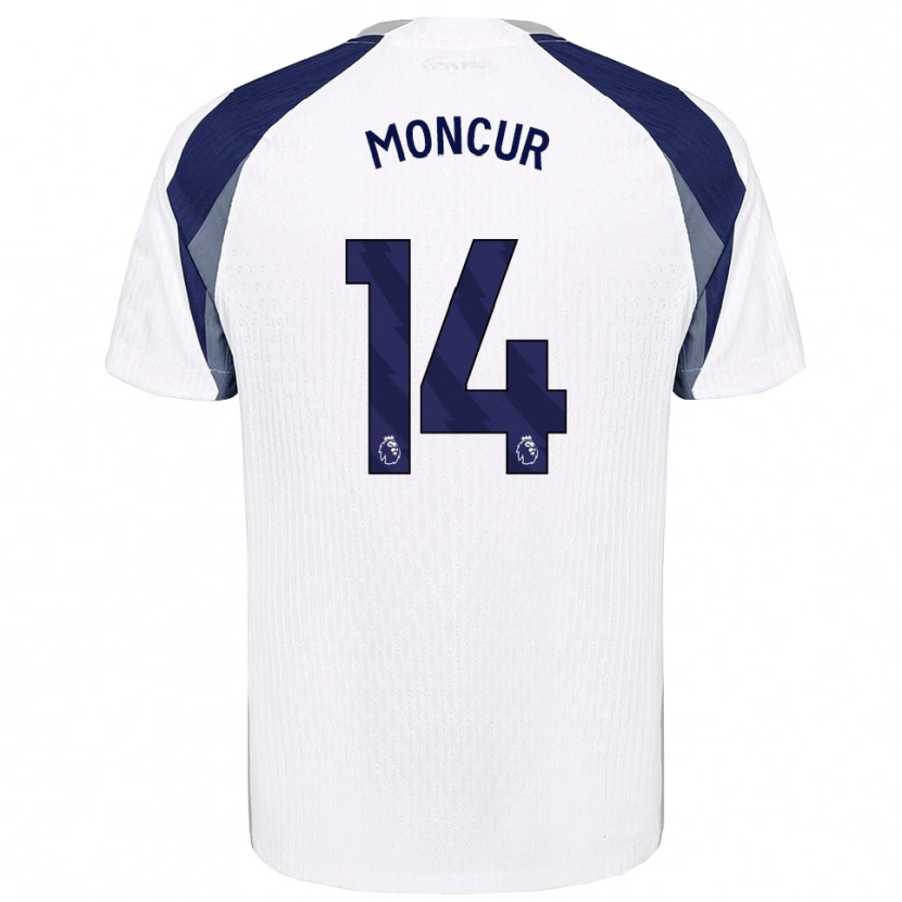 Danxen Donna Maglia Ronny Moncur #14 Bianco Navy Kit Gara Home 2025/26 Maglietta