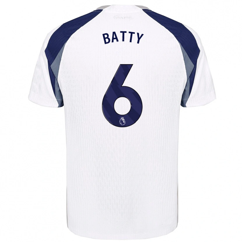 Danxen Donna Maglia Dan Batty #6 Bianco Navy Kit Gara Home 2025/26 Maglietta
