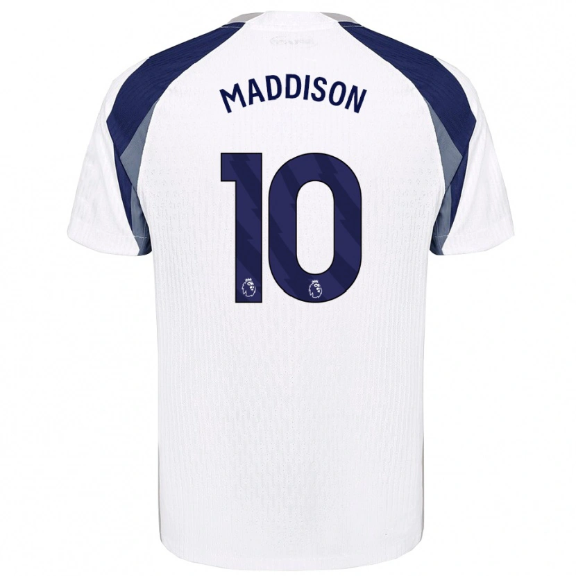 Danxen Donna Maglia James Maddison #10 Bianco Navy Kit Gara Home 2025/26 Maglietta