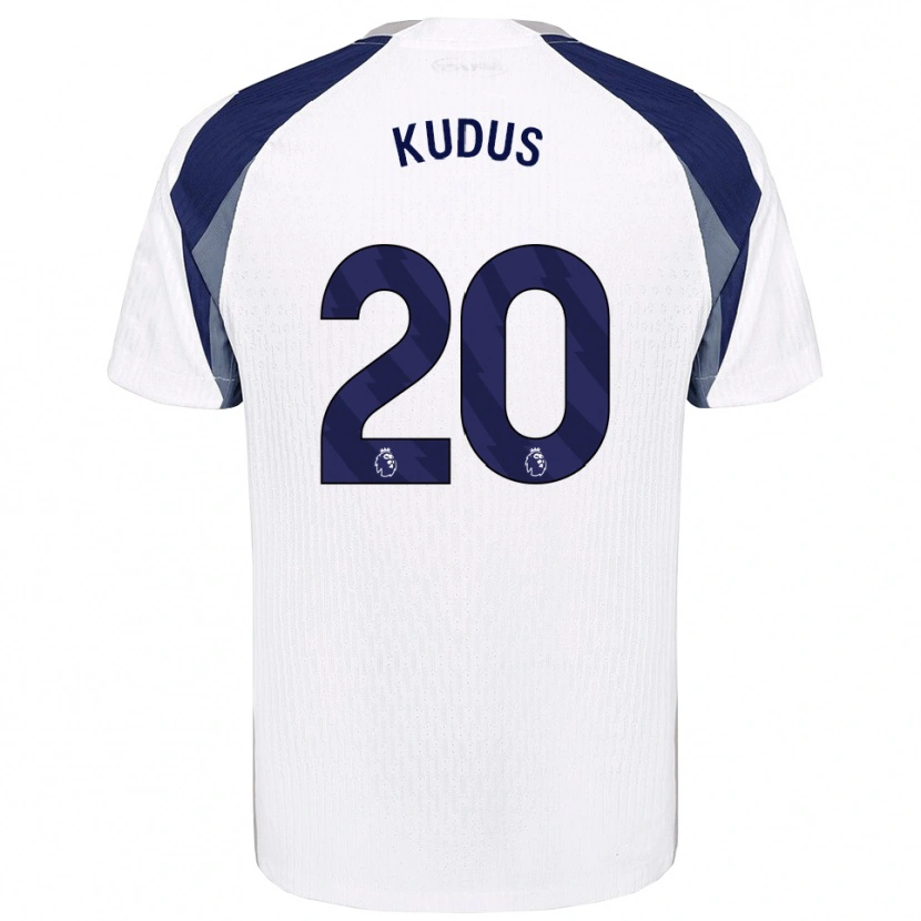 Danxen Donna Maglia Mohammed Kudus #20 Bianco Navy Kit Gara Home 2025/26 Maglietta