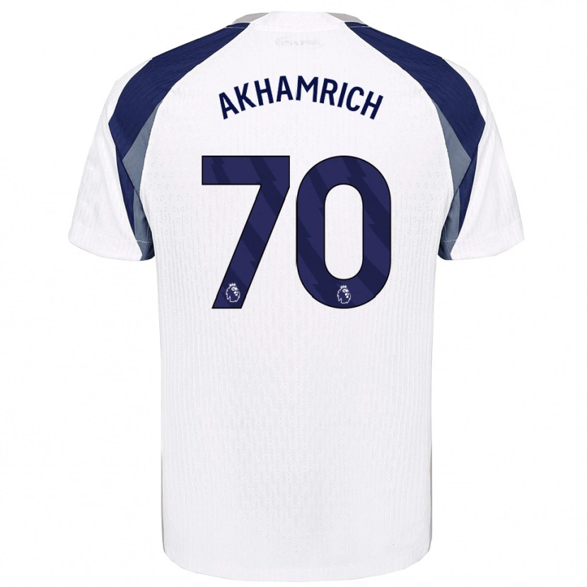 Danxen Donna Maglia Yusuf Akhamrich #70 Bianco Navy Kit Gara Home 2025/26 Maglietta